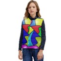 Colorful abstract art Kid s Short Button Up Puffer Vest	 View1