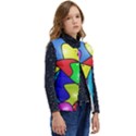 Colorful abstract art Kid s Short Button Up Puffer Vest	 View2