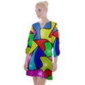 Colorful abstract art Open Neck Shift Dress View1