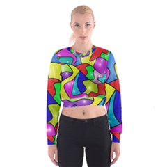 Colorful Abstract Art Cropped Sweatshirt by gasi