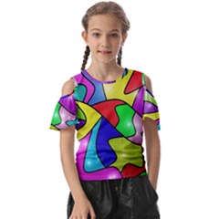 Colorful Abstract Art Kids  Butterfly Cutout Tee by gasi