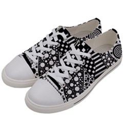 Black And White Design Men s Low Top Canvas Sneakers by gasi