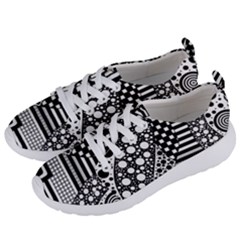 Black And White Design Women s Lightweight Sports Shoes by gasi