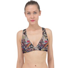 Background Embroidery Pattern Stitches Abstract Classic Banded Bikini Top by Uceng