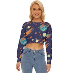 Space Galaxy Planet Universe Stars Night Fantasy Lightweight Long Sleeve Sweatshirt by Uceng