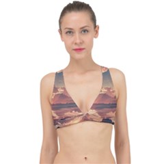 Sunset River Sky Clouds Nature Nostalgic Mountain Classic Banded Bikini Top by Uceng