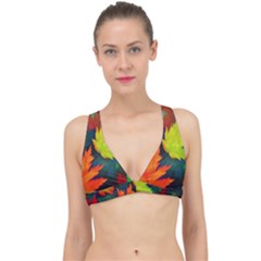 Leaves Foliage Autumn Nature Forest Fall Classic Banded Bikini Top by Uceng