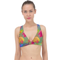 Leaves Foliage Autumn Branch Trees Nature Forest Classic Banded Bikini Top by Uceng