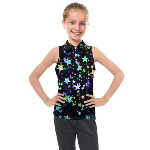 Christmas Star Gloss Lights Light Kids  Sleeveless Polo Tee by Uceng