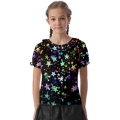 Christmas Star Gloss Lights Light Kids  Frill Chiffon Blouse by Uceng