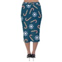 Christmas Seamless Pattern With Candies Snowflakes Velvet Midi Pencil Skirt View2