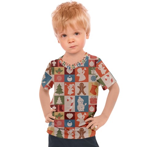 Cute Christmas Seamless Pattern Vector  - Kids  Sports Tee by Uceng