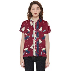 Flat Design Christmas Pattern Collection Art Short Sleeve Pocket Shirt by Uceng