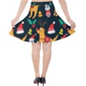 Funny Christmas Pattern Background Velvet High Waist Skirt View2