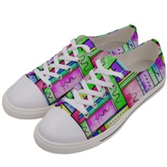 Colorful Pattern Women s Low Top Canvas Sneakers by gasi