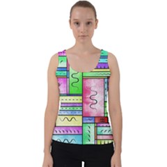 Colorful Pattern Velvet Tank Top by gasi