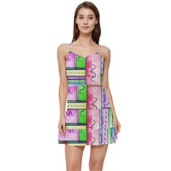 Colorful Pattern Short Frill Dress by gasi