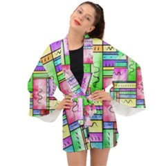 Colorful Pattern Long Sleeve Kimono by gasi