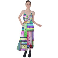 Colorful Pattern Tie Back Maxi Dress by gasi