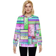 Colorful Pattern Hidden Pocket Sweatshirt by gasi