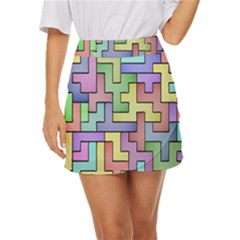 Colorful Stylish Design Mini Front Wrap Skirt by gasi