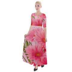 Nature Flowers Half Sleeves Maxi Dress by Sparkle