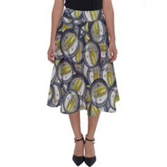 Gong Instrument Motif Pattern Perfect Length Midi Skirt by dflcprintsclothing