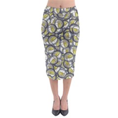 Gong Instrument Motif Pattern Midi Pencil Skirt by dflcprintsclothing