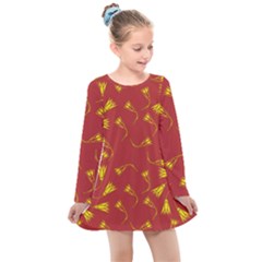 Background Pattern Texture Design Kids  Long Sleeve Dress by Ravend