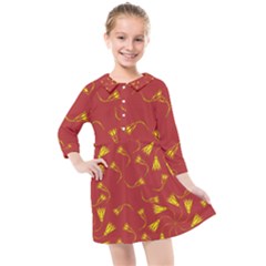 Background Pattern Texture Design Kids  Quarter Sleeve Shirt Dress by Ravend