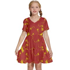 Background Pattern Texture Design Kids  Short Sleeve Tiered Mini Dress by Ravend