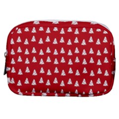 White Christmas Tree Red Make Up Pouch (small) by TetiBright