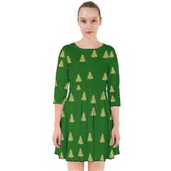 Green Christmas Trees Green Smock Dress by TetiBright