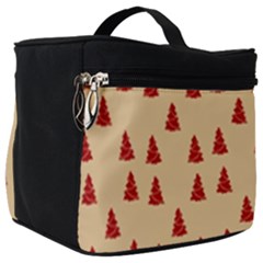 Red Christmas Tree Brown Make Up Travel Bag (big) by TetiBright