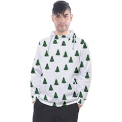 Green Christmas Trees White Men s Pullover Hoodie by TetiBright