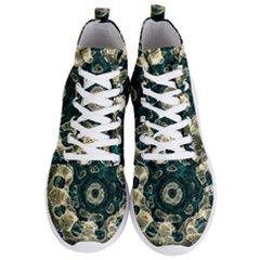 Fractal Glowing Kaleidoscope Wallpaper Art Design Men s Lightweight High Top Sneakers by Pakemis