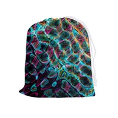 Fractal Abstract Waves Background Wallpaper Drawstring Pouch (xl) by Pakemis