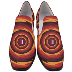 Illustration Door Abstract Concentric Pattern Women Slip On Heel Loafers by Ravend