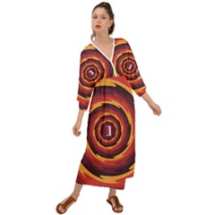 Illustration Door Abstract Concentric Pattern Grecian Style  Maxi Dress by Ravend