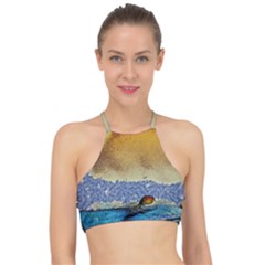 Abstract Painting Art Texture Racer Front Bikini Top by Ravend