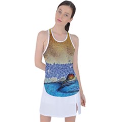 Abstract Painting Art Texture Racer Back Mesh Tank Top by Ravend