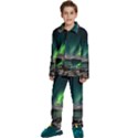 Aurora Borealis Photo Kids  Long Sleeve Velvet Pajamas Set View1