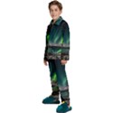 Aurora Borealis Photo Kids  Long Sleeve Velvet Pajamas Set View2