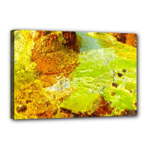 Lake Dallol In Danakil Depression Ethiopia Canvas 18  X 12  (stretched) by danenraven