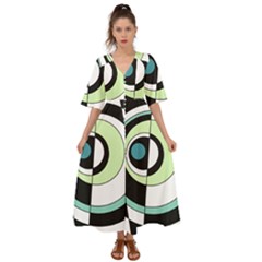 Abstraction 73 Kimono Sleeve Boho Dress by Mazipoodles