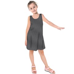 Small Grey Black Plaid Kids  Sleeveless Dress by violetheavensky