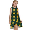 Circles And Ovals on green Kids  Frill Swing Dress View3