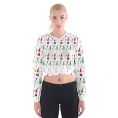 Santa Claus Snowman Christmas  Cropped Sweatshirt by artworkshop