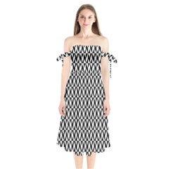 Seamless Abstract Geometric Pattern Background Shoulder Tie Bardot Midi Dress by artworkshop