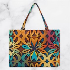 Orange, Turquoise And Blue Pattern  Medium Tote Bag by Sobalvarro